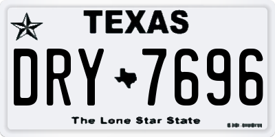 TX license plate DRY7696