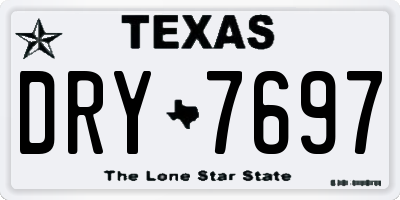 TX license plate DRY7697