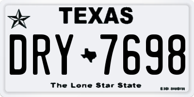 TX license plate DRY7698