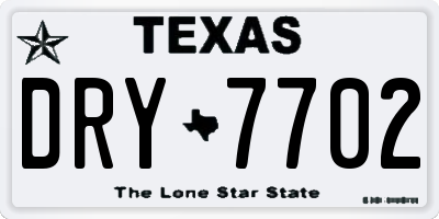 TX license plate DRY7702
