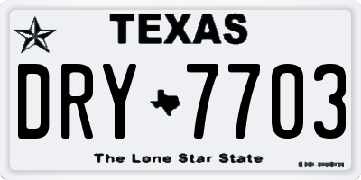 TX license plate DRY7703