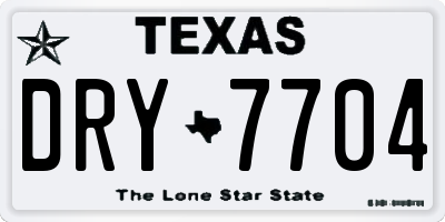 TX license plate DRY7704