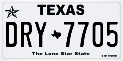 TX license plate DRY7705