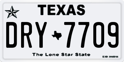 TX license plate DRY7709