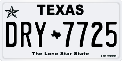 TX license plate DRY7725