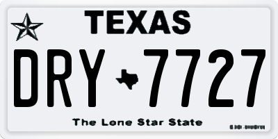 TX license plate DRY7727