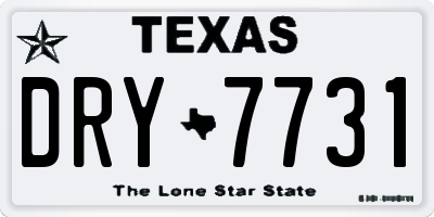 TX license plate DRY7731