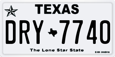 TX license plate DRY7740