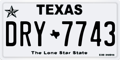 TX license plate DRY7743