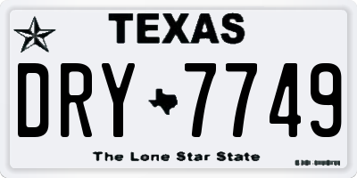 TX license plate DRY7749
