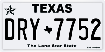 TX license plate DRY7752