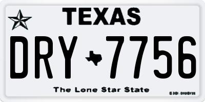 TX license plate DRY7756
