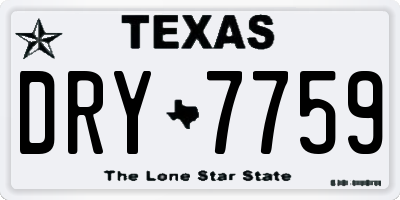 TX license plate DRY7759