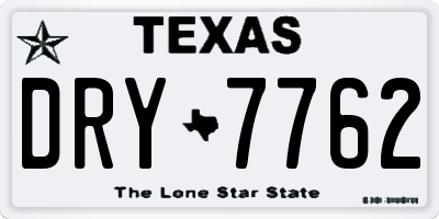 TX license plate DRY7762