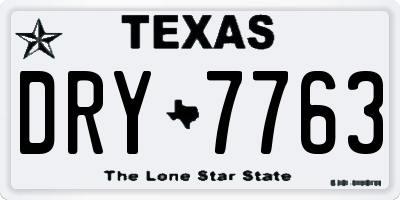 TX license plate DRY7763