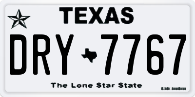 TX license plate DRY7767
