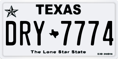 TX license plate DRY7774