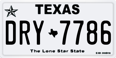 TX license plate DRY7786