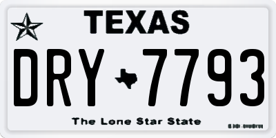 TX license plate DRY7793