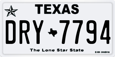 TX license plate DRY7794