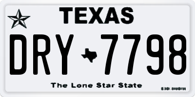 TX license plate DRY7798