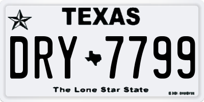 TX license plate DRY7799