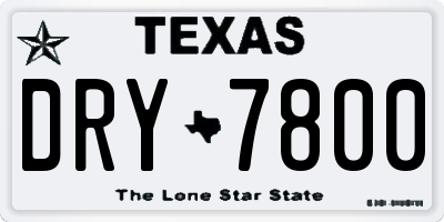 TX license plate DRY7800