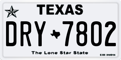 TX license plate DRY7802