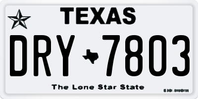 TX license plate DRY7803