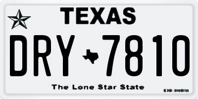 TX license plate DRY7810