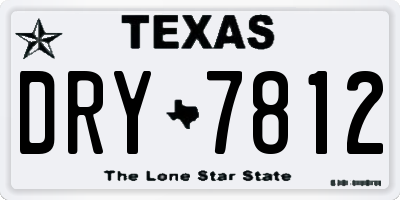 TX license plate DRY7812