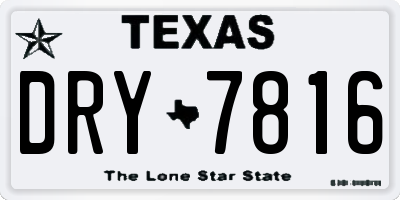 TX license plate DRY7816