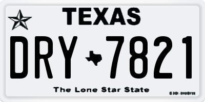 TX license plate DRY7821