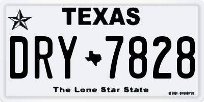 TX license plate DRY7828