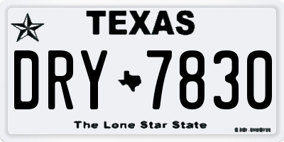 TX license plate DRY7830