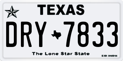 TX license plate DRY7833