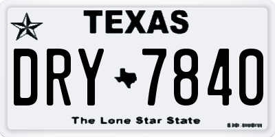 TX license plate DRY7840