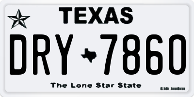 TX license plate DRY7860