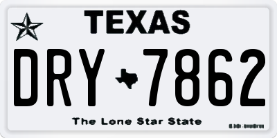 TX license plate DRY7862