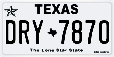 TX license plate DRY7870