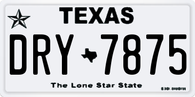TX license plate DRY7875