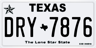 TX license plate DRY7876