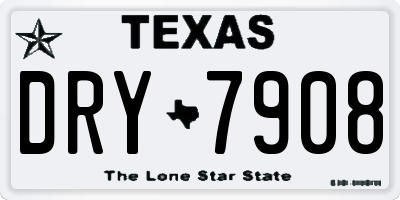 TX license plate DRY7908