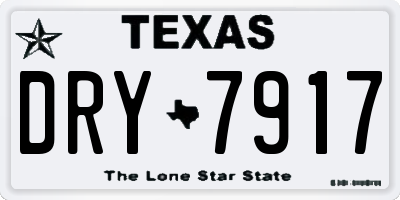 TX license plate DRY7917