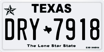 TX license plate DRY7918