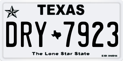 TX license plate DRY7923