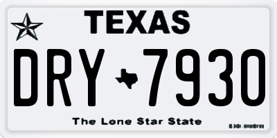 TX license plate DRY7930