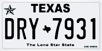 TX license plate DRY7931