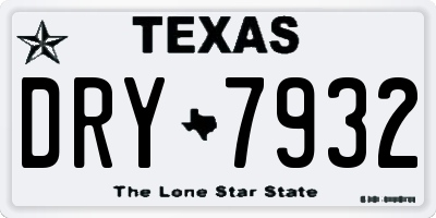 TX license plate DRY7932