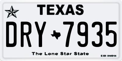 TX license plate DRY7935